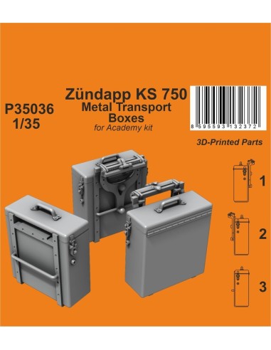 Zündapp KS 750 Metal Transport Boxes  / for Academy kit 