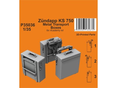 Zündapp KS 750 Metal Transport Boxes  / for Academy kit 