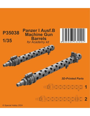 Panzer I ausf.B Machine Gun Barrels  / for Academy kit 