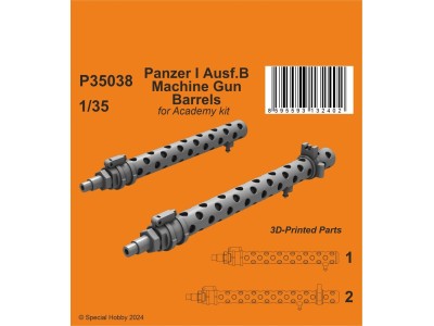 Panzer I ausf.B Machine Gun Barrels  / for Academy kit 
