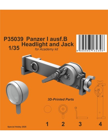 Panzer I ausf.B Headlight and Jack 1/35 / for Academy kit 