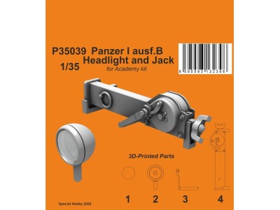 Panzer I ausf.B Headlight and Jack 1/35 / for Academy kit 