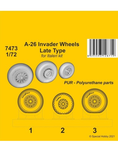 A-26 Invader Wheels Late Type / for Italeri kit 