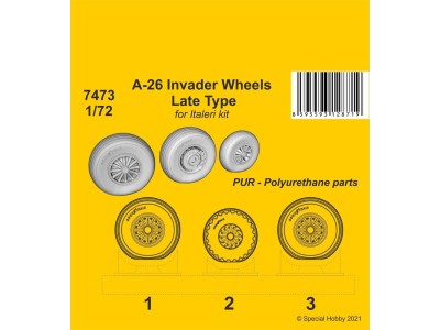 A-26 Invader Wheels Late Type / for Italeri kit 