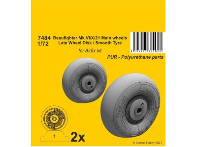 Beaufighter Mk.VI/X/21 Mainwheels - Late Wheel Disk / Smooth Tyre 