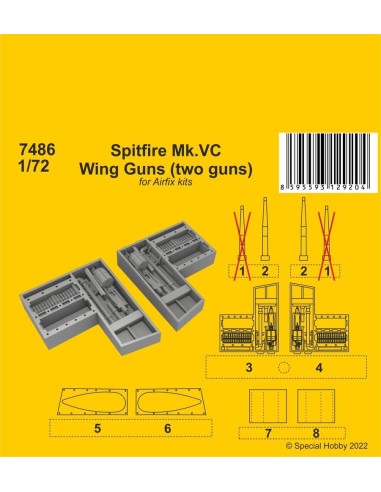 Spitfire Mk.VC Wing Guns (two guns) / for Airfix kit 