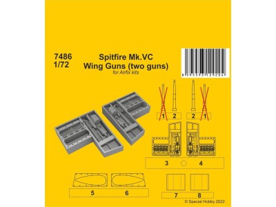Spitfire Mk.VC Wing Guns (two guns) / for Airfix kit 
