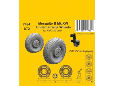 Mosquito B Mk.XVI Undercarriage Wheels / Airfix kit only 