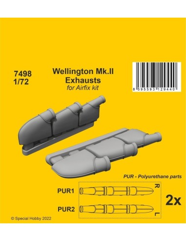 Wellington Mk.II Exhausts 1/72 / for Airfix kit 