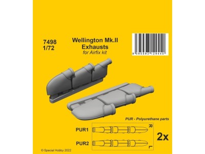 Wellington Mk.II Exhausts 1/72 / for Airfix kit 