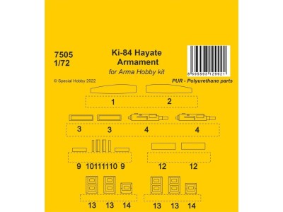 Ki-84 Hayate Armament / Arma Hobby kits 