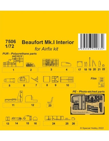 Beaufort Mk.I Interior for Airfix kit 
