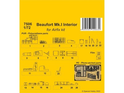 Beaufort Mk.I Interior for Airfix kit 
