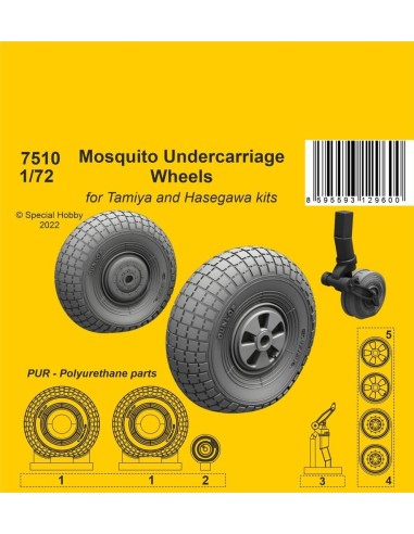 Mosquito Undercarriage Wheels / for 1/72 Tamiya and Hasegawa kits 