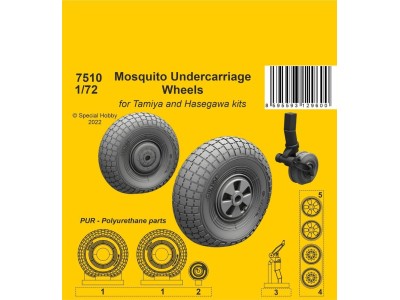 Mosquito Undercarriage Wheels / for 1/72 Tamiya and Hasegawa kits 