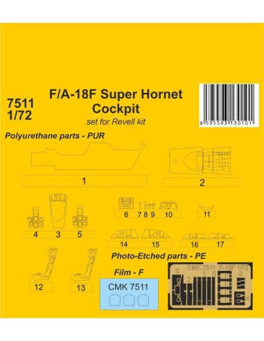 F/A-18F Super Hornet Cockpit 1/72 / for Revell kit 