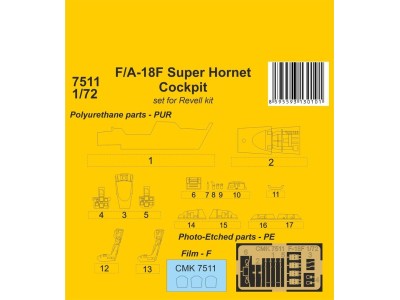 F/A-18F Super Hornet Cockpit 1/72 / for Revell kit 