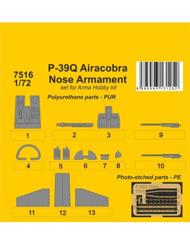 P-39Q Airacobra Nose Armament  / for Arma Hobby kit 