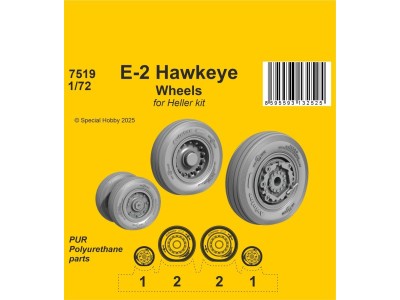 E-2 Hawkeye Wheels  for Heller kit 