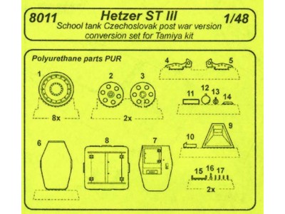 Hetzer ST III Czech post-war version für Tamiya-Bausatz 