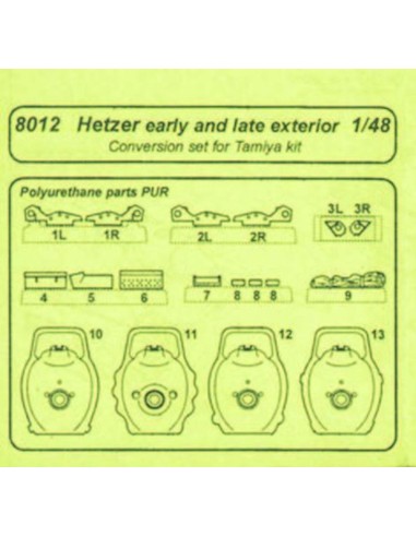 Hetzer early and late exterior für Tamiya Bausatz 