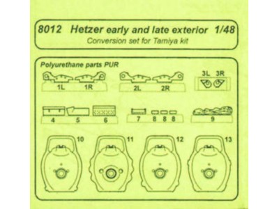 Hetzer early and late exterior für Tamiya Bausatz 