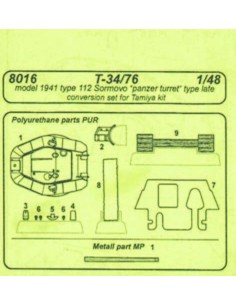 T-34/76 model 1941 112 Sormovo für Tamiya-Bausatz 