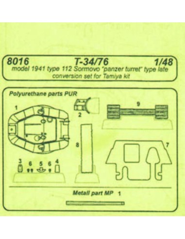 T-34/76 model 1941 112 Sormovo für Tamiya-Bausatz 