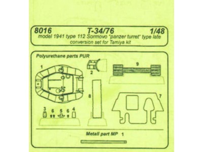 T-34/76 model 1941 112 Sormovo für Tamiya-Bausatz 