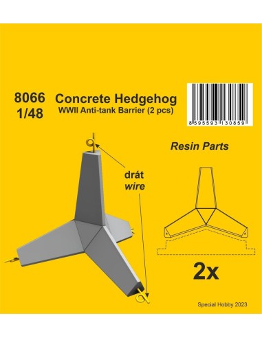 Concrete Hedgehog - WWII Anti-tank Barrier (2 pcs.) 1/48 