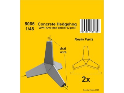 Concrete Hedgehog - WWII Anti-tank Barrier (2 pcs.) 1/48 