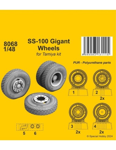 SS-100 Gigant Wheels 1/48 / for Tamiya kits 