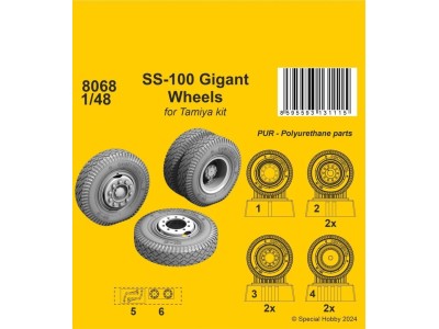 SS-100 Gigant Wheels 1/48 / for Tamiya kits 