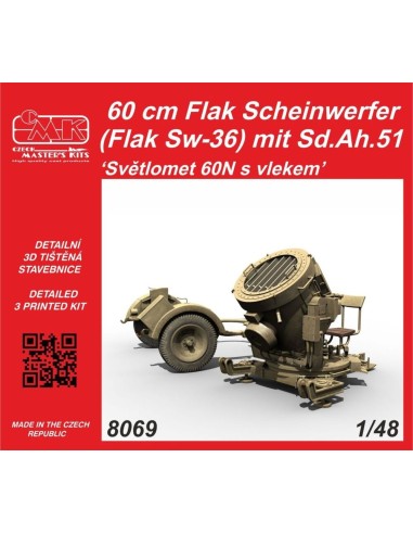 60 cm Flak Scheinwerfer (Flak Sw-36) mit Sd.Ah.51 / Sv?tlomet 60N s vlekem 1/48 