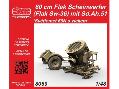60 cm Flak Scheinwerfer (Flak Sw-36) mit Sd.Ah.51 / Sv?tlomet 60N s vlekem 1/48 