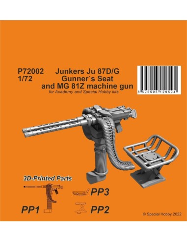 Ju 87D/G Gunner`s Seat and MG 81Z machine gun / for Academy/SH 