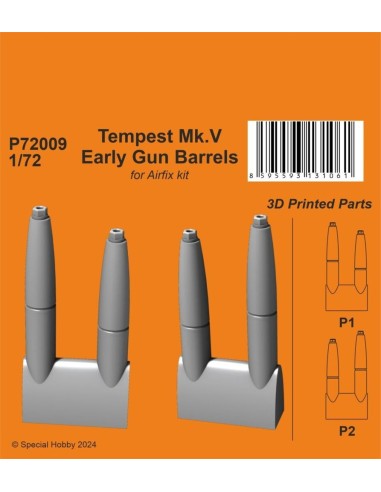 Tempest Mk.V Early Gun Barrels 1/72 