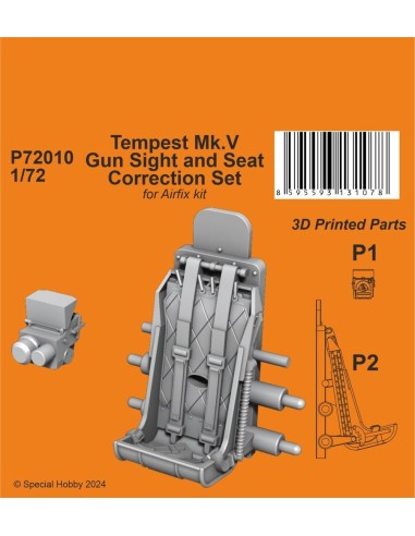 Tempest Mk.V Gun Sight and Seat Correction Set 1/72 for Airfix kit 