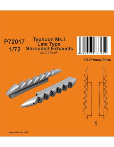 Typhoon Mk.I Late Type Shrouded Exhausts   / for Airfix kit 