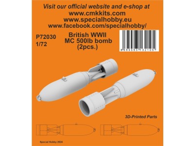 British WWII MC 500lb bomb Mk.IV (2pcs.) 