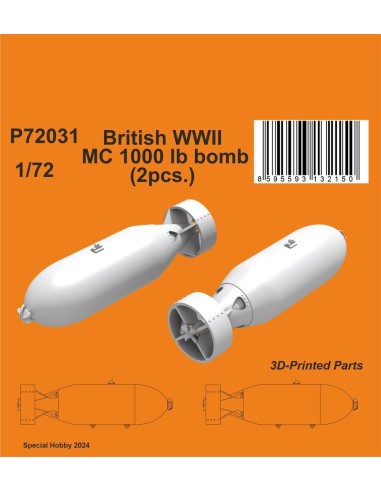British WWII MC 1000lb bomb Mk.I (2pcs.) 
