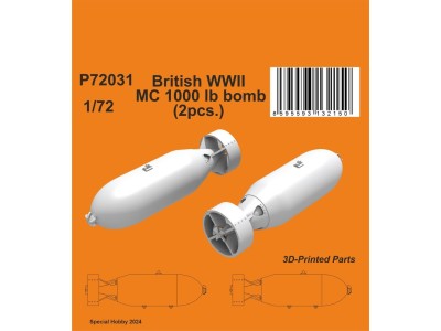 British WWII MC 1000lb bomb Mk.I (2pcs.) 