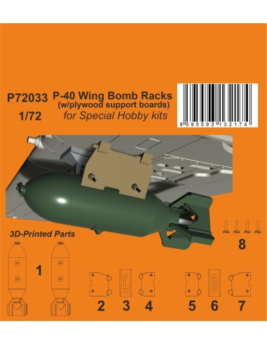 P-40 Wing Bomb Racks (w/plywood support boards) 