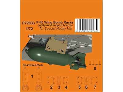 P-40 Wing Bomb Racks (w/plywood support boards) 