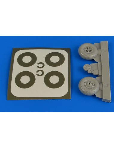 Bucker Bu 131 wheels & paint masks transverse tread w/o disc cover 