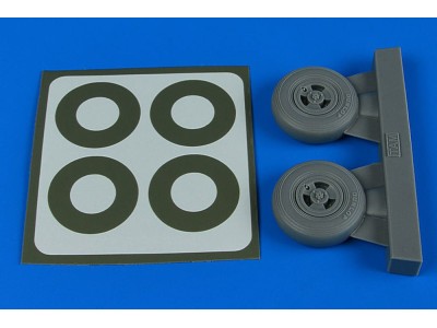 Spitfire Mk.IX wheels (3-spoke) & paint masks f. Tamiya 