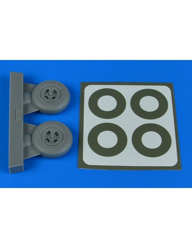 Spitfire Mk.IX wheels (4-spoke) & paint masks for Tamiya 