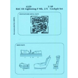 Lightning F Mk. 2/6 Cockpit Set für Airfix Bausatz 