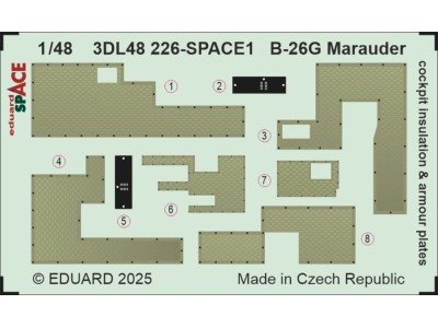 B-26G Marauder cockpit insulation & armour plates SPACE  ICM 