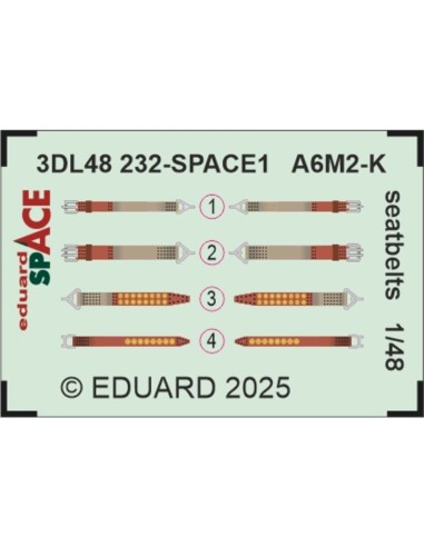 A6M-2K seatbelts SPACE  EDUARD 